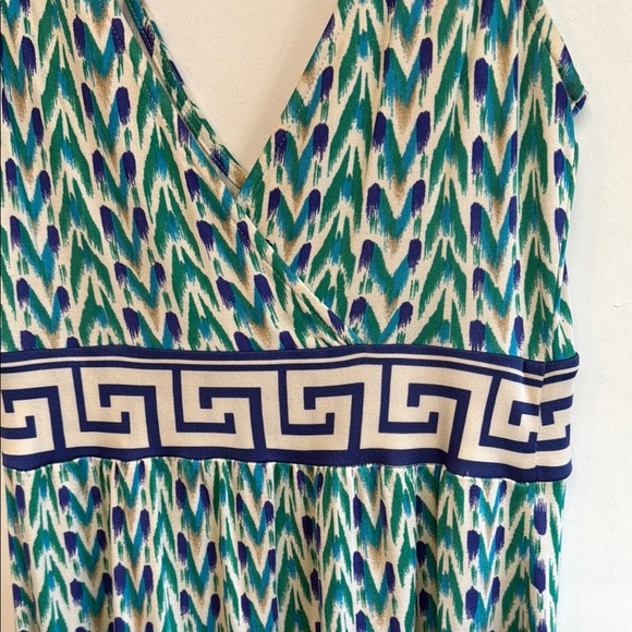 Vintage Diane Von Furstenberg Stylish Green Patterned Tank Dress, size 2 - Picture 6 of 10
